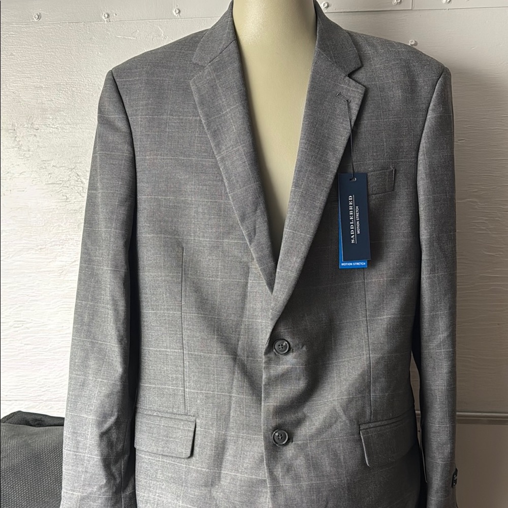 Saddlebred Gray Sport Coat Classic Single-Breasted Blazer